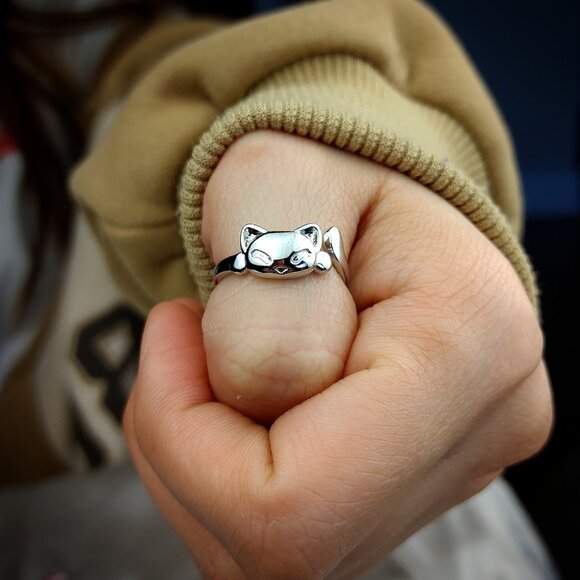 Wrap Around Cat Lovers Ring - Picture 1 of 4